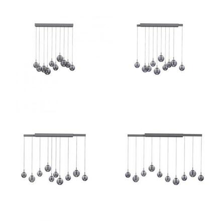 PAUL NEUHAUS Závěsné svítidlo PURE E-Infinity, mystická šedá s nastavitelnou šířkou, e-Slide ovladač 2200-5000K