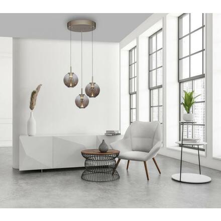 PAUL NEUHAUS Závěsné svítidlo PURE E-Infinity bronz , elektricky nastavitelná výška, ovladač 2200-5000K