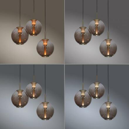 PAUL NEUHAUS Závěsné svítidlo PURE E-Infinity bronz , elektricky nastavitelná výška, ovladač 2200-5000K