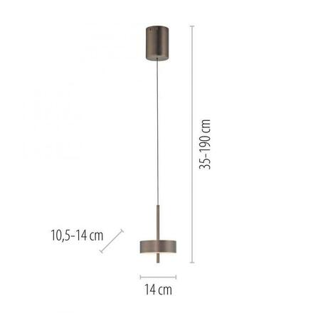 PAUL NEUHAUS Závěsné svítidlo Q-ROTATE 1 ramenné tmavá hnědá nastavitelná výška ZigBee 2700-5000K PN 2247-34