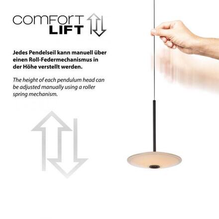 PAUL NEUHAUS LED závěsné svítidlo ELIPSA, černá, Comfort-Lift, stmívatelné 3000K