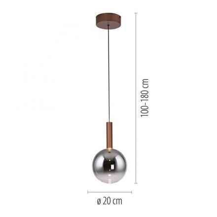 PAUL NEUHAUS LED závěsné svítidlo BOWL, hnědé, 1-ramenné,stmívatelné, nastavitelná výška SimplyDim 2700K