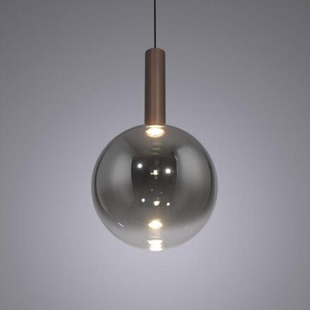 PAUL NEUHAUS LED závěsné svítidlo BOWL, hnědé, 1-ramenné,stmívatelné, nastavitelná výška SimplyDim 2700K