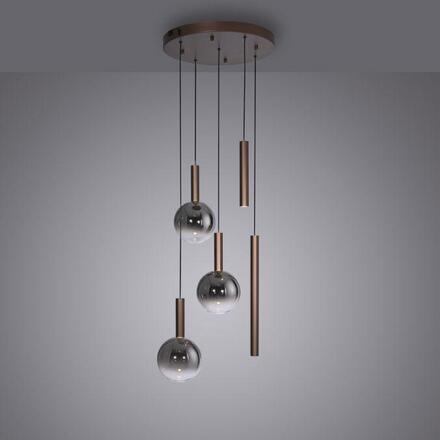 PAUL NEUHAUS LED závěsné svítidlo BOWL, hnědé, stmívatelné, kruhové SimplyDim 2700K