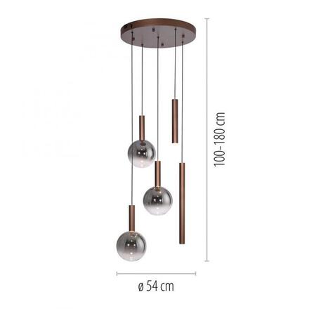 PAUL NEUHAUS LED závěsné svítidlo BOWL, hnědé, stmívatelné, kruhové SimplyDim 2700K