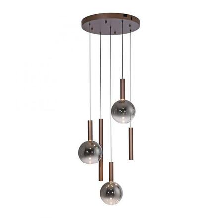 PAUL NEUHAUS LED závěsné svítidlo BOWL, hnědé, stmívatelné, kruhové SimplyDim 2700K