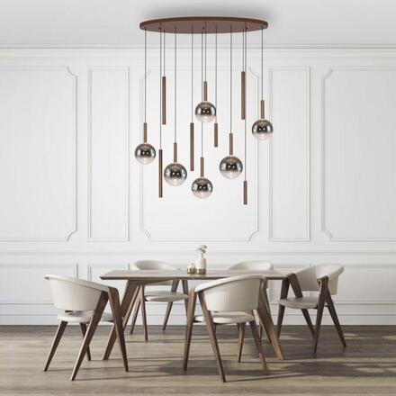 PAUL NEUHAUS LED závěsné svítidlo BOWL, hnědé, stmívatelné vypínačem SimplyDim 2700K
