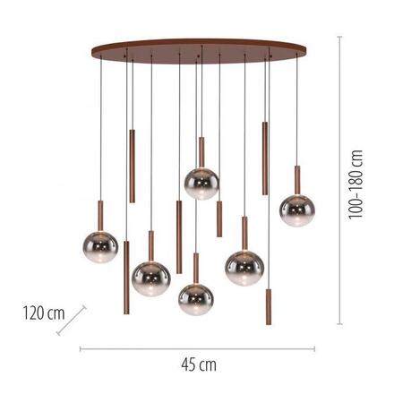PAUL NEUHAUS LED závěsné svítidlo BOWL, hnědé, stmívatelné vypínačem SimplyDim 2700K