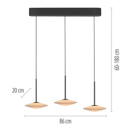 PAUL NEUHAUS LED závěsné svítidlo ELIPSA, černá, Comfort Lift, stmívatelné 3000K