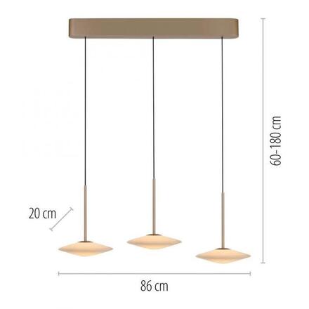 PAUL NEUHAUS LED závěsné svítidlo ELIPSA, bronzová, stmívatelné, Comfort-Lift 3000K