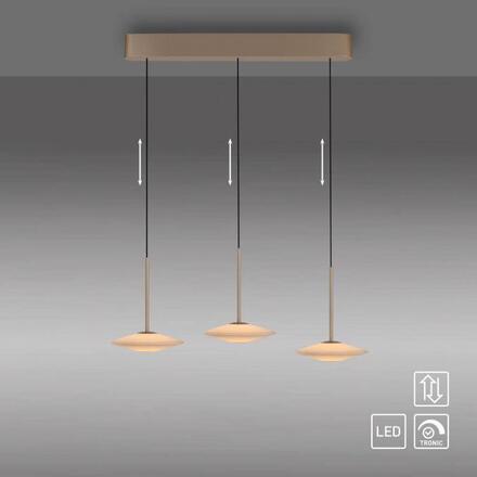 PAUL NEUHAUS LED závěsné svítidlo ELIPSA, bronzová, stmívatelné, Comfort-Lift 3000K