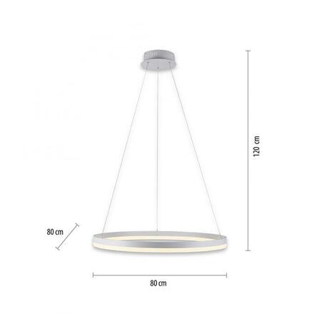 PAUL NEUHAUS LED závěsné svítidlo 80x80 bílá, kruhové, stmívatelné, paměťová funkce, moderní SimplyDim 3000K