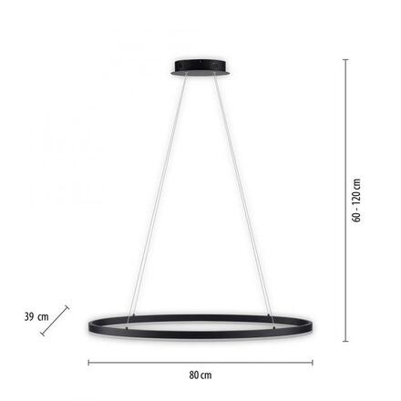 PAUL NEUHAUS LED závěsné svítidlo oválné 40x40 antracit stmívatelné paměťová funkce SimplyDim 3000K PN 2392-13