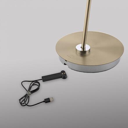 PAUL NEUHAUS LED stojací svítidlo na baterie BENTE, bateriové svítidlo, IP20, nabíjecí, mosaz 2700-5000K