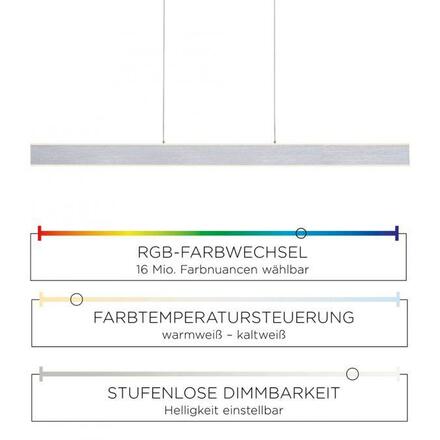 PAUL NEUHAUS LED závěsné svítidlo hliník, RGB, Smart Home ZigBee RGB+2700-5000K 2440-95