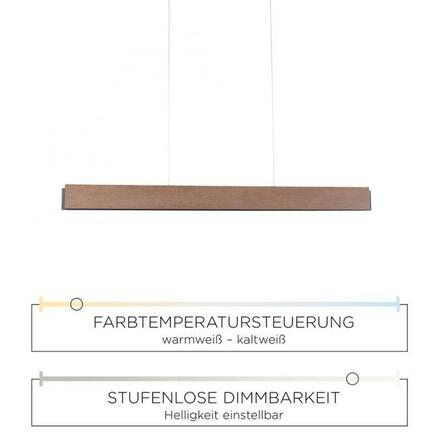 PAUL NEUHAUS LED závěsné svítidlo, dřevo, stmívatelné, CCT, dálkový ovladač, IP20 2700-5000K