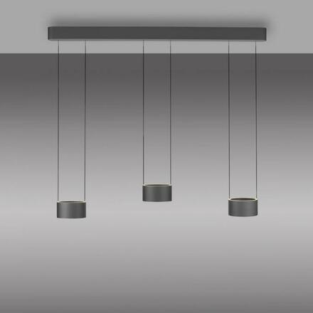 PAUL NEUHAUS LED závěsné svítidlo PURE Clipse, šedá, dálkový ovladač, Comfort Lift, paměťová funkce 2200-5000K