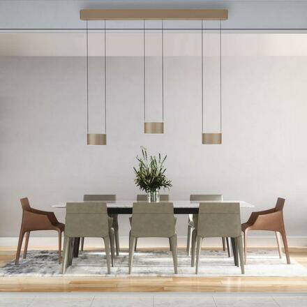 PAUL NEUHAUS LED závěsné svítidlo PURE Clipse, bronzová, dálkový ovladač, Comfort Lift, paměťová funkce 2200-5000K