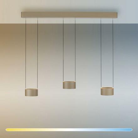 PAUL NEUHAUS LED závěsné svítidlo PURE Clipse, bronzová, dálkový ovladač, Comfort Lift, paměťová funkce 2200-5000K