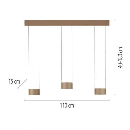PAUL NEUHAUS LED závěsné svítidlo PURE Clipse, bronzová, dálkový ovladač, Comfort Lift, paměťová funkce 2200-5000K