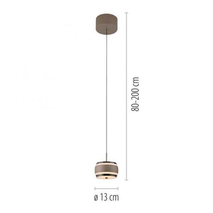 PAUL NEUHAUS Závěsné svítidlo PURE Falling Rings, bronzová / tmavý chrom 2200-5000K
