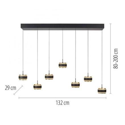 PAUL NEUHAUS Závěsné svítidlo PURE Falling Rings, černá / metalická šedá 2200-5000K