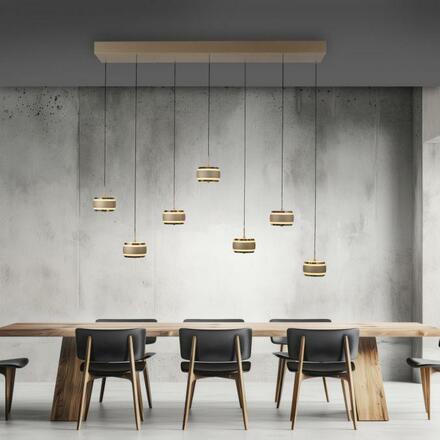 PAUL NEUHAUS Závěsné svítidlo PURE Falling Rings, bronzová / tmavý chrom 2200-5000K