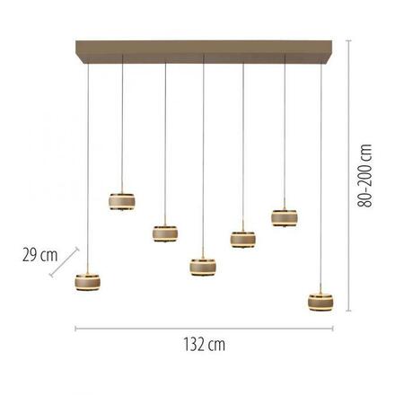PAUL NEUHAUS Závěsné svítidlo PURE Falling Rings, bronzová / tmavý chrom 2200-5000K
