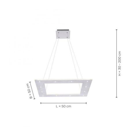 PAUL NEUHAUS PURE-COSMO LED závěsné svítidlo v barvě kartáčovaného hliníku a nastavitelnou barvou světla s dálkovým ovladačem 2700-5000K
