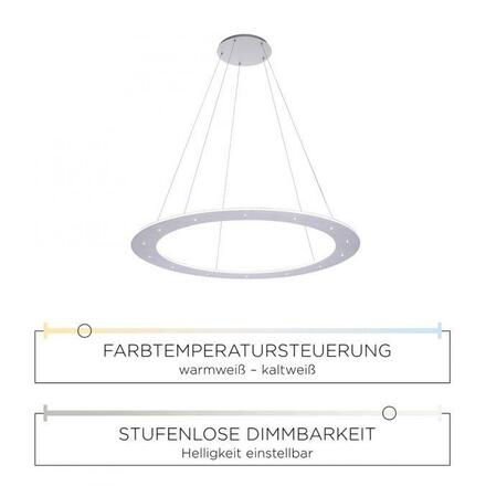 PAUL NEUHAUS PURE-COSMO LED závěsné svítidlo kruhové s nastavitelnou barvou světla, funkcí stmívání a nastavitelnou výškou 2700-5000K