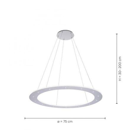 PAUL NEUHAUS PURE-COSMO LED závěsné svítidlo kruhové s nastavitelnou barvou světla, funkcí stmívání a nastavitelnou výškou 2700-5000K