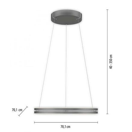 PAUL NEUHAUS LED závěsné svítidlo PURE-E-LOOP šedá elektrické 2700-5000K PN 2551-15