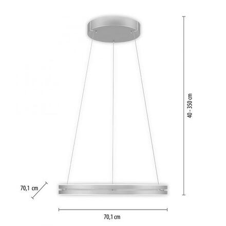 PAUL NEUHAUS LED závěsné svítidlo PURE-E-LOOP hliník elektricky nastavitelná výška 2700-5000K PN 2551-95