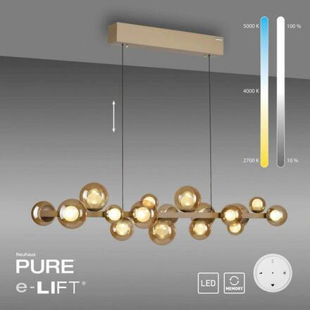 PAUL NEUHAUS LED závěsné svítidlo PURE E-Popup elektrické 2700-5000K bronz / amber / satin 2557-97
