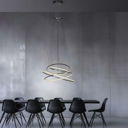 PAUL NEUHAUS LED závěsné svítidlo PURE E-Flying Rings elektrické 2700-5000K šedá mystic 2566-15