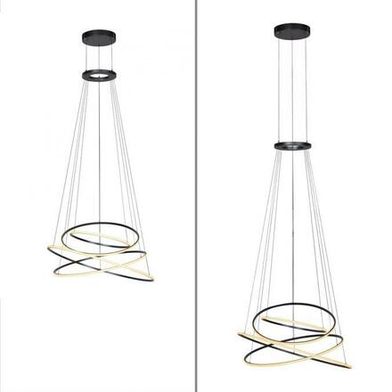 PAUL NEUHAUS LED závěsné svítidlo PURE E-Flying Rings elektrické 2700-5000K šedá mystic 2566-15