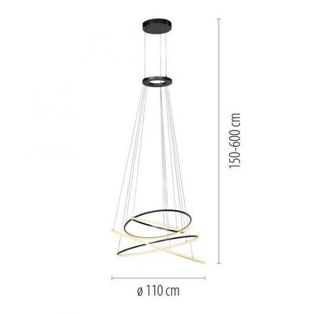 PAUL NEUHAUS LED závěsné svítidlo PURE E-Flying Rings elektrické 2700-5000K šedá mystic 2566-15