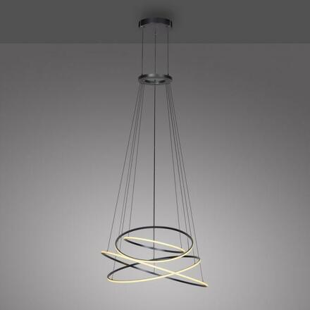 PAUL NEUHAUS LED závěsné svítidlo PURE E-Flying Rings elektrické 2700-5000K šedá mystic 2566-15