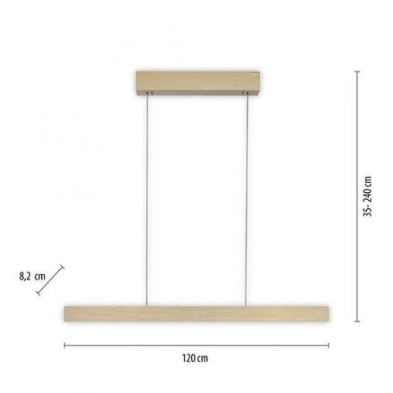 PAUL NEUHAUS LED závěsné svítidlo PURE-E-MOTION matná mosaz elektricky nastavitelná výška 2700-5000K PN 2570-60