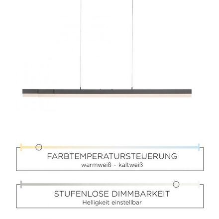 PAUL NEUHAUS LED závěsné svítidlo, antracit, stmívatelné, do interiéru, IP20,CCT 2700-5000K