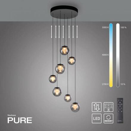 PAUL NEUHAUS PURE Popup, LED závěsné svítidlo, mystická šedá, 2200-5000K