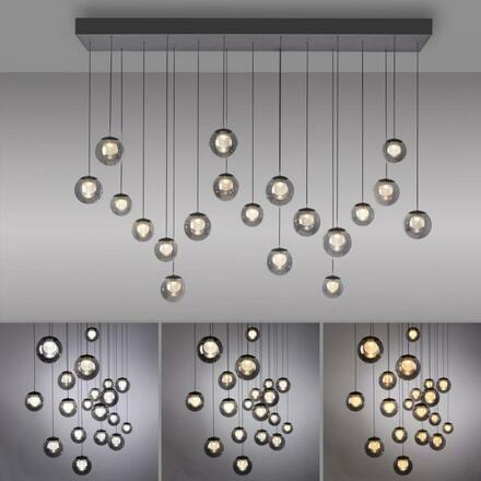 PAUL NEUHAUS PURE Popup, LED závěsné svítidlo, mystická šedá, 2200-5000K
