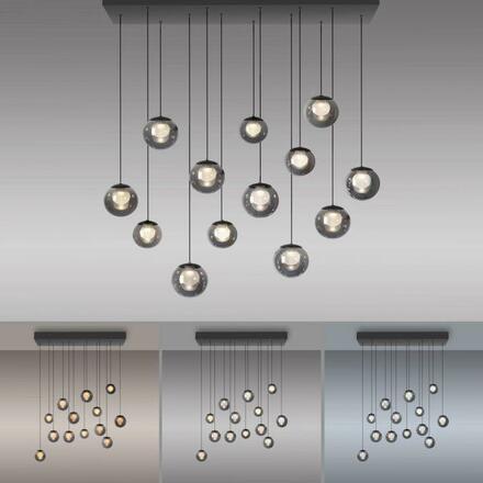 PAUL NEUHAUS PURE Popup, LED závěsné svítidlo, mystická šedá, 2200-5000K