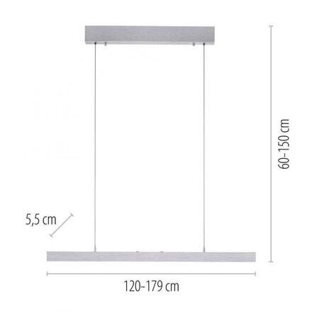 PAUL NEUHAUS LED závěsné svítidlo s Comfort Lift, hliník, nastavitelná výška, roztahovací 2700-5000K