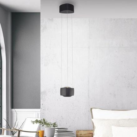 PAUL NEUHAUS LED závěsné svítidlo Q-STRETTO, černá, stmívatelné, dálkový ovladač ZigBee 2200-5000K