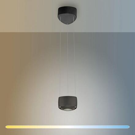 PAUL NEUHAUS LED závěsné svítidlo Q-STRETTO, černá, stmívatelné, dálkový ovladač ZigBee 2200-5000K