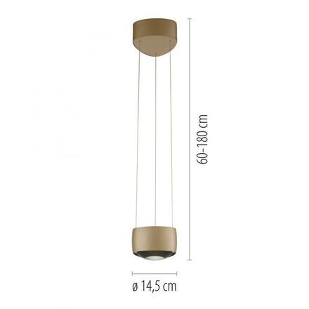 PAUL NEUHAUS LED závěsné svítidlo Q-STRETTO, bronzová, stmívatelné, dálkový ovladač ZigBee 2200-5000K
