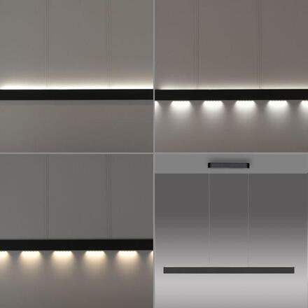 PAUL NEUHAUS LED závěsné svítidlo Q-STRETTO, černá, ZigBee 2700-5000K