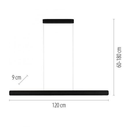 PAUL NEUHAUS LED závěsné svítidlo Q-STRETTO, černá, ZigBee 2700-5000K