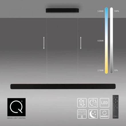 PAUL NEUHAUS LED závěsné svítidlo Q-STRETTO, černá, ZigBee 2700-5000K